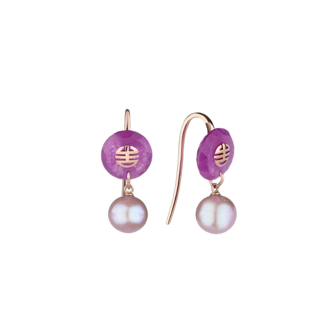 Orecchini Dna Giada lavanda e perla