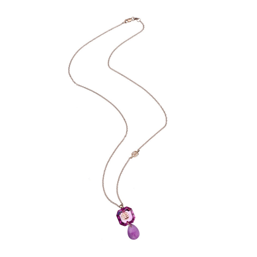 Pendente Dna Prasiolite e Zaffiro