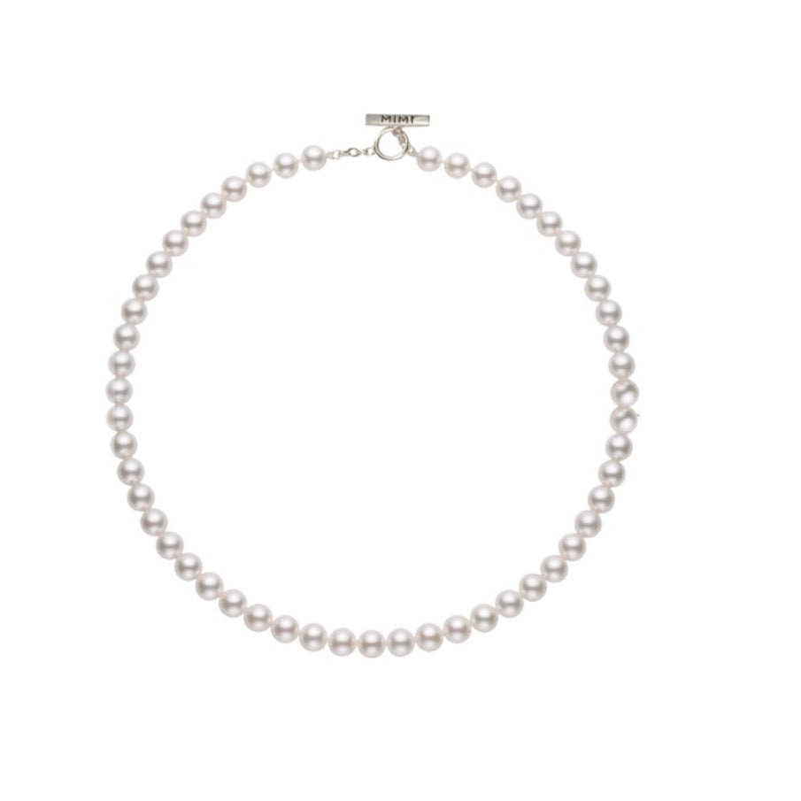 MIMI Collana Classica con Perle Bianche Freshwater 40 cm