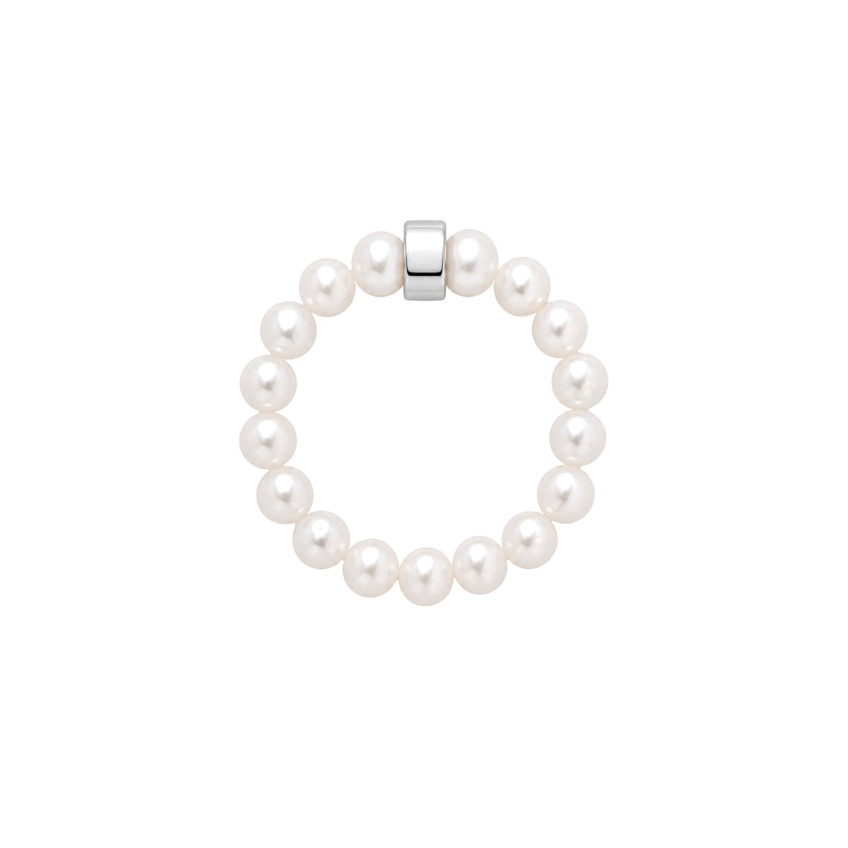 Elastica ring with white pearls 3.5-4 mm — MIMÍ Milano