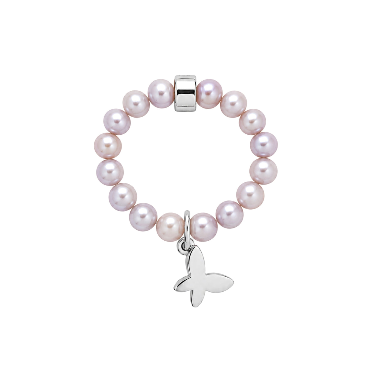 Elastica Butterfly ring with pink pearls — MIMÍ Milano