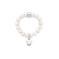 Elastica Crown ring with white pearls