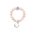 Anello Elastica Cuore perle rosa