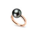 Anello Milano perla Tahiti nera