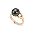 Anello Milano perla Tahiti nera