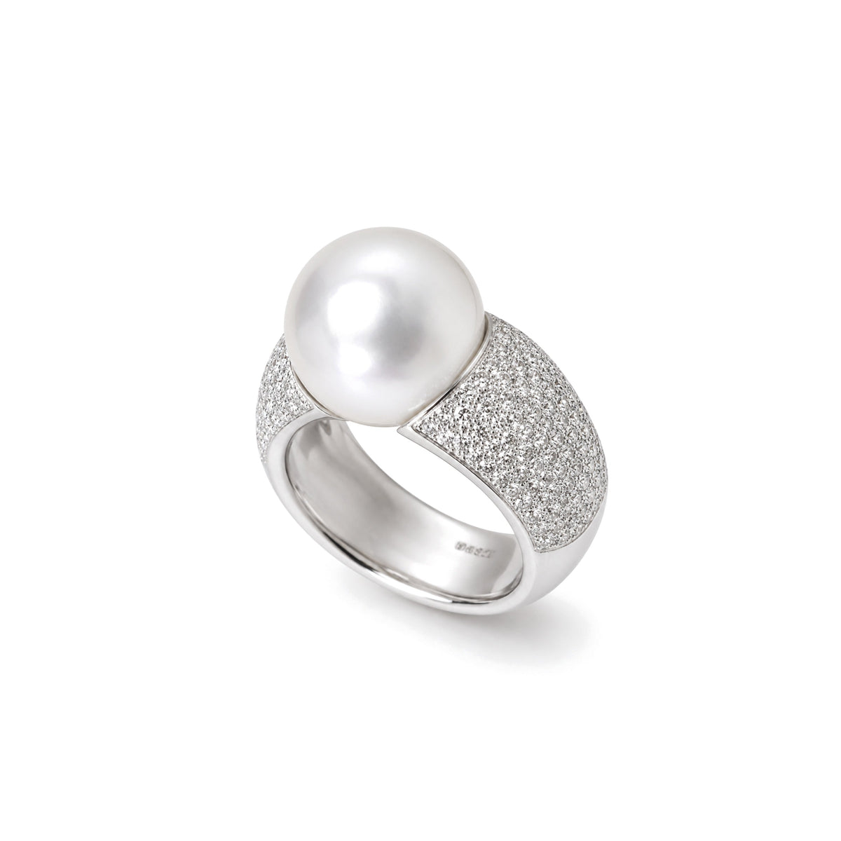 Anello Milano pavé perla South Sea bianca 12-13 mm — MIMÍ Milano