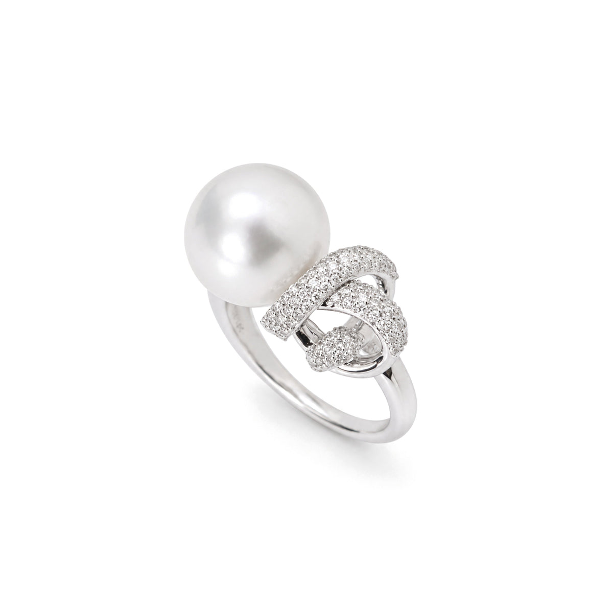 Anello Love Knot perla South Sea bianca — MIMÍ Milano