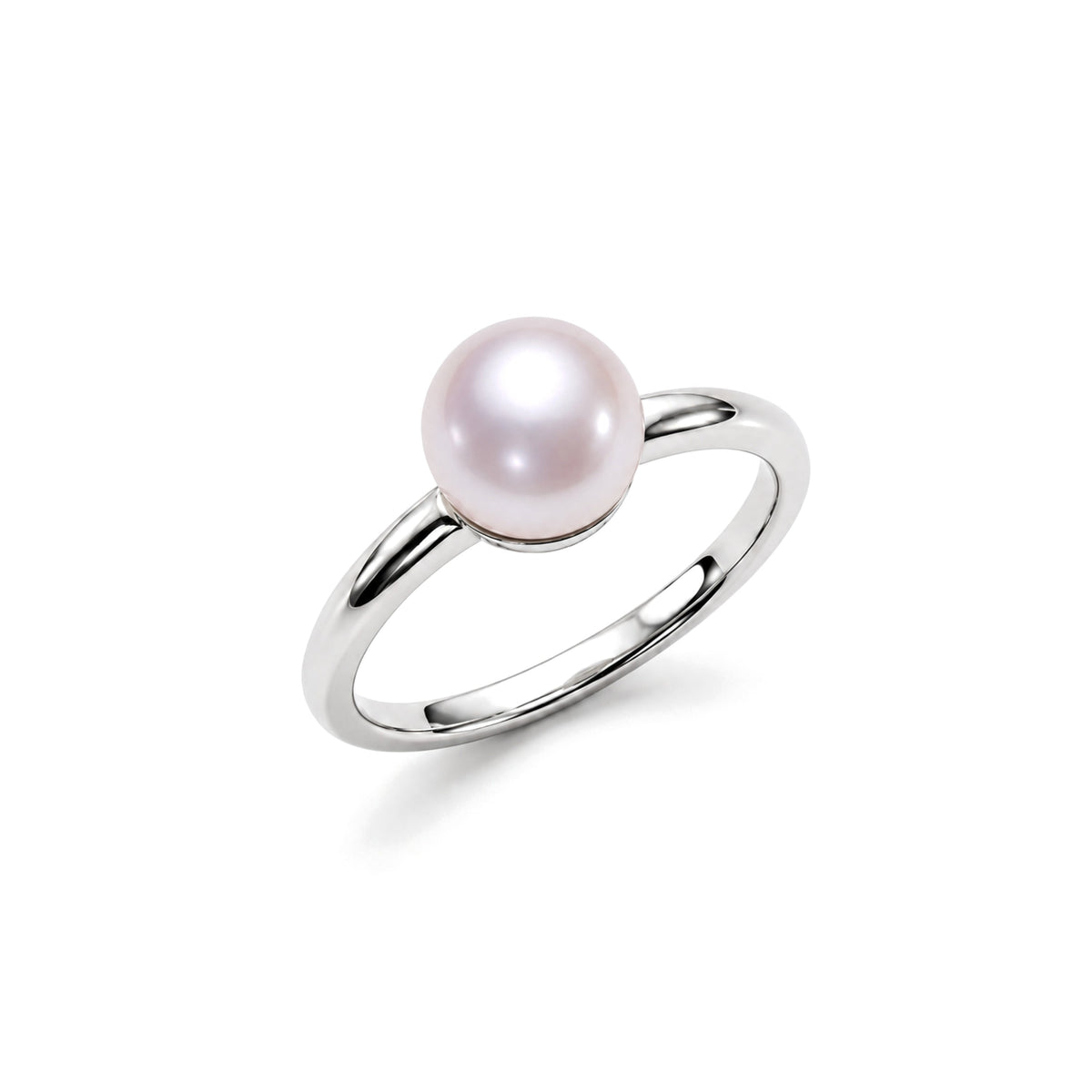 Solitaire ring with purple pearl in 925 silver — MIMÍ Milano