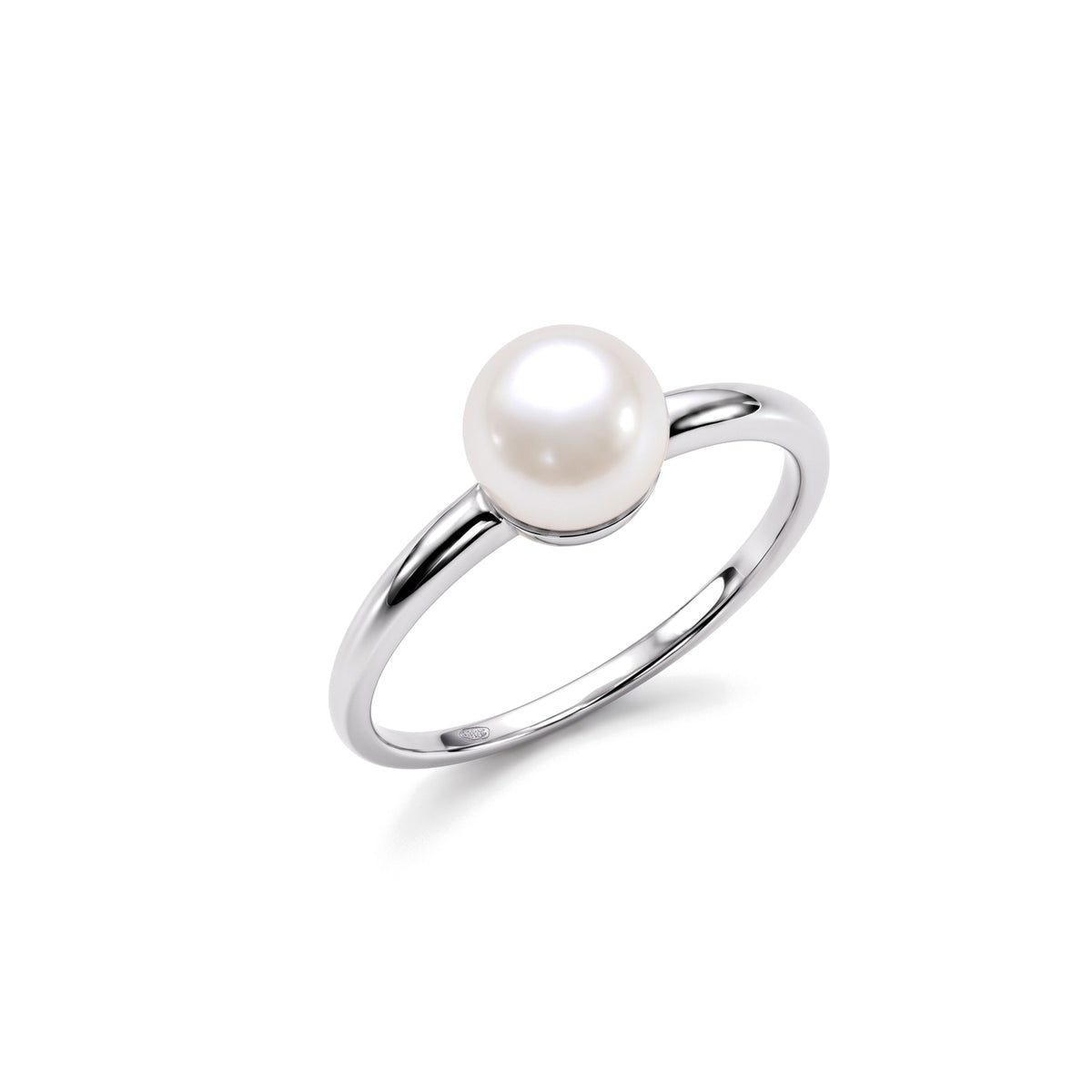 Solitär-Ring mit Akoya-Perle in Weiß — MIMÍ Milano