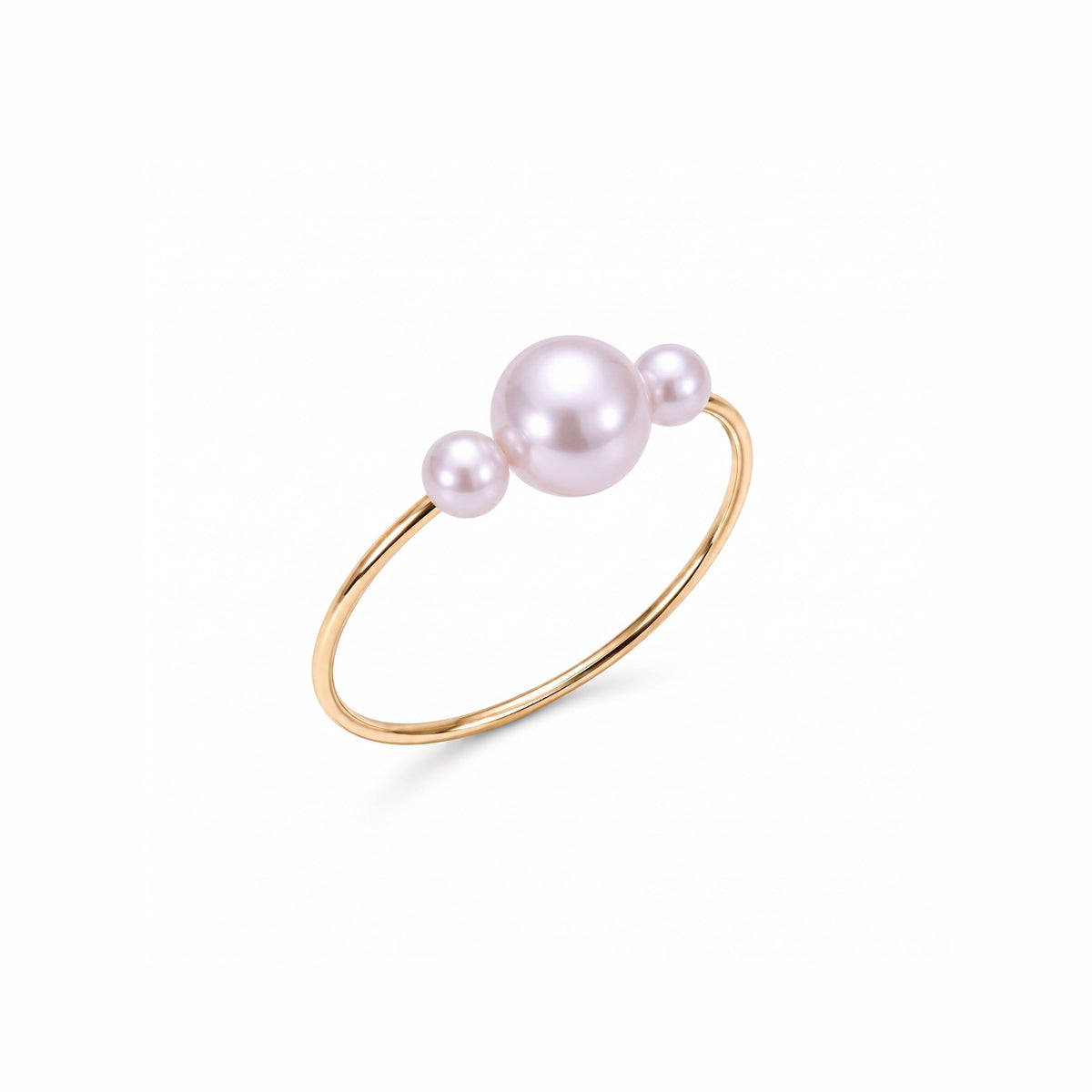Anello MIMÍ Milano in oro giallo 9k con 2 perle Freshwater viola 3,5-5,5 mm