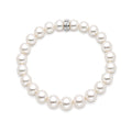 Rondelle bracelet with white pearls