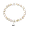 Butterfly bracelet with white pearls