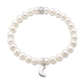 Moon bracelet with white pearls