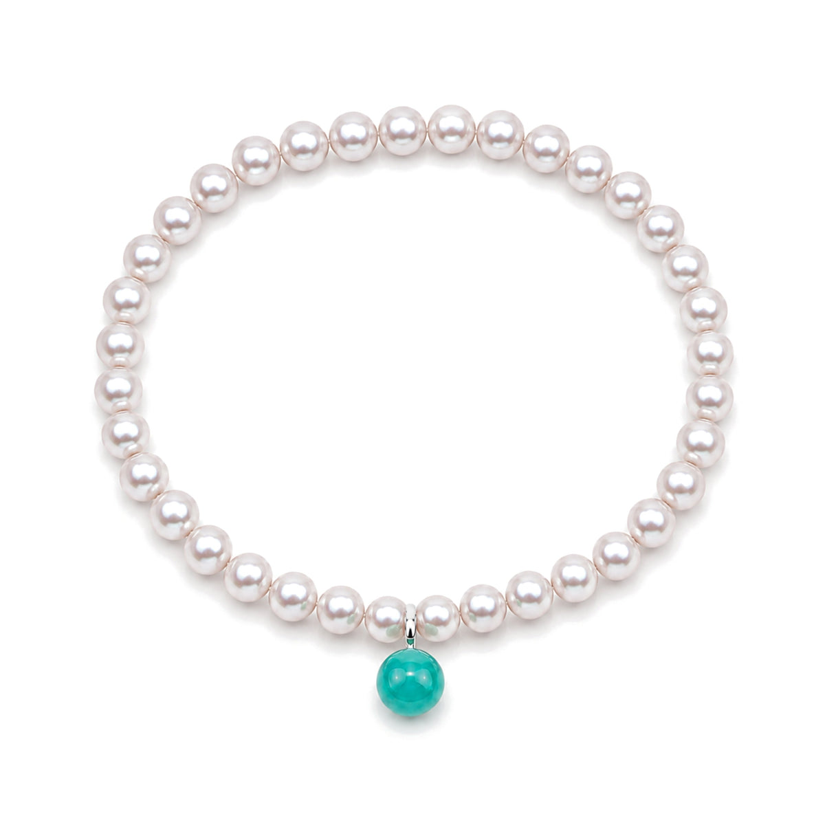 Bracciale perle bianche e doppietta verde acqua — MIMÍ Milano