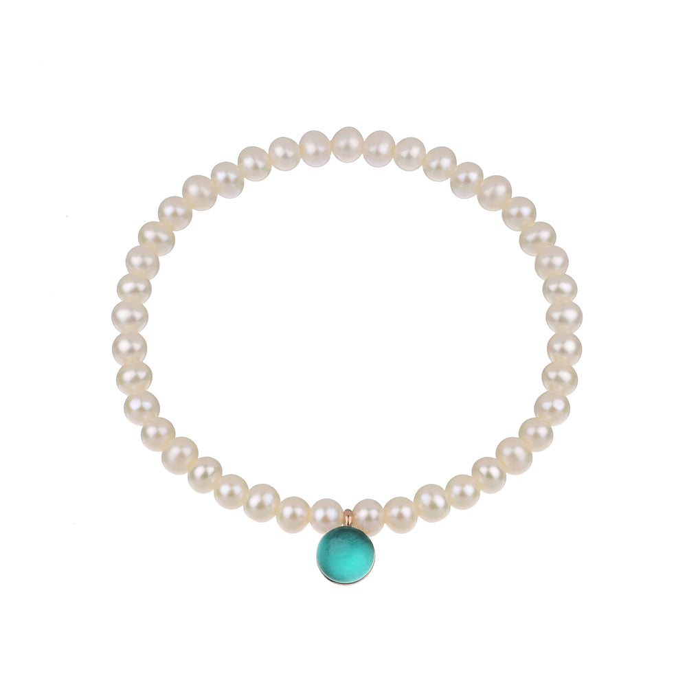 MIMI Bracciale Zabette con perle e doppietta verde verde
