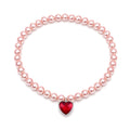 Heart bracelet with purple pearls