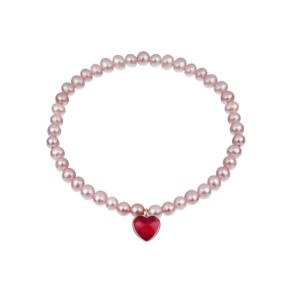 Bracciale Zabette Cuore rosso in madreperla