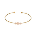 Bangle Bracelet two pink pearls