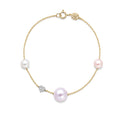 Heart bracelet with multicolour pearls