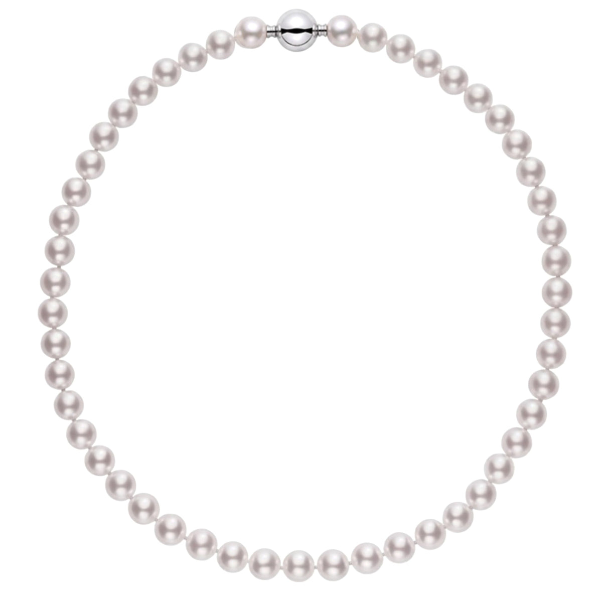 Classic necklace, white Akoya pearls 42-43 cm — MIMÍ Milano