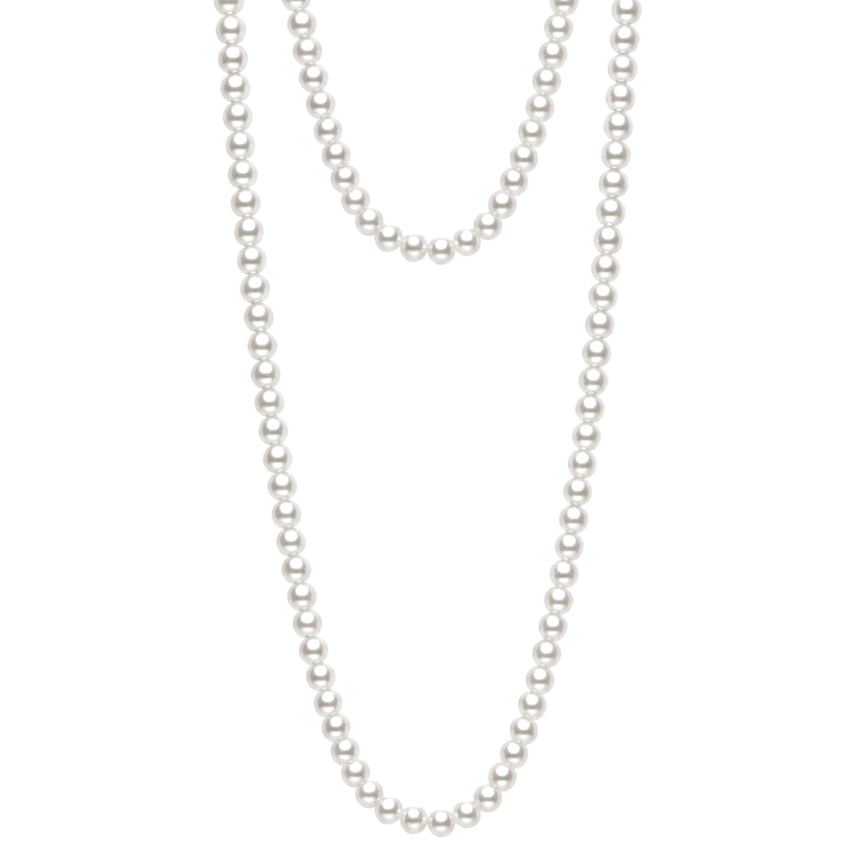 Long necklace, white Akoya pearls 100 cm — MIMÍ Milano