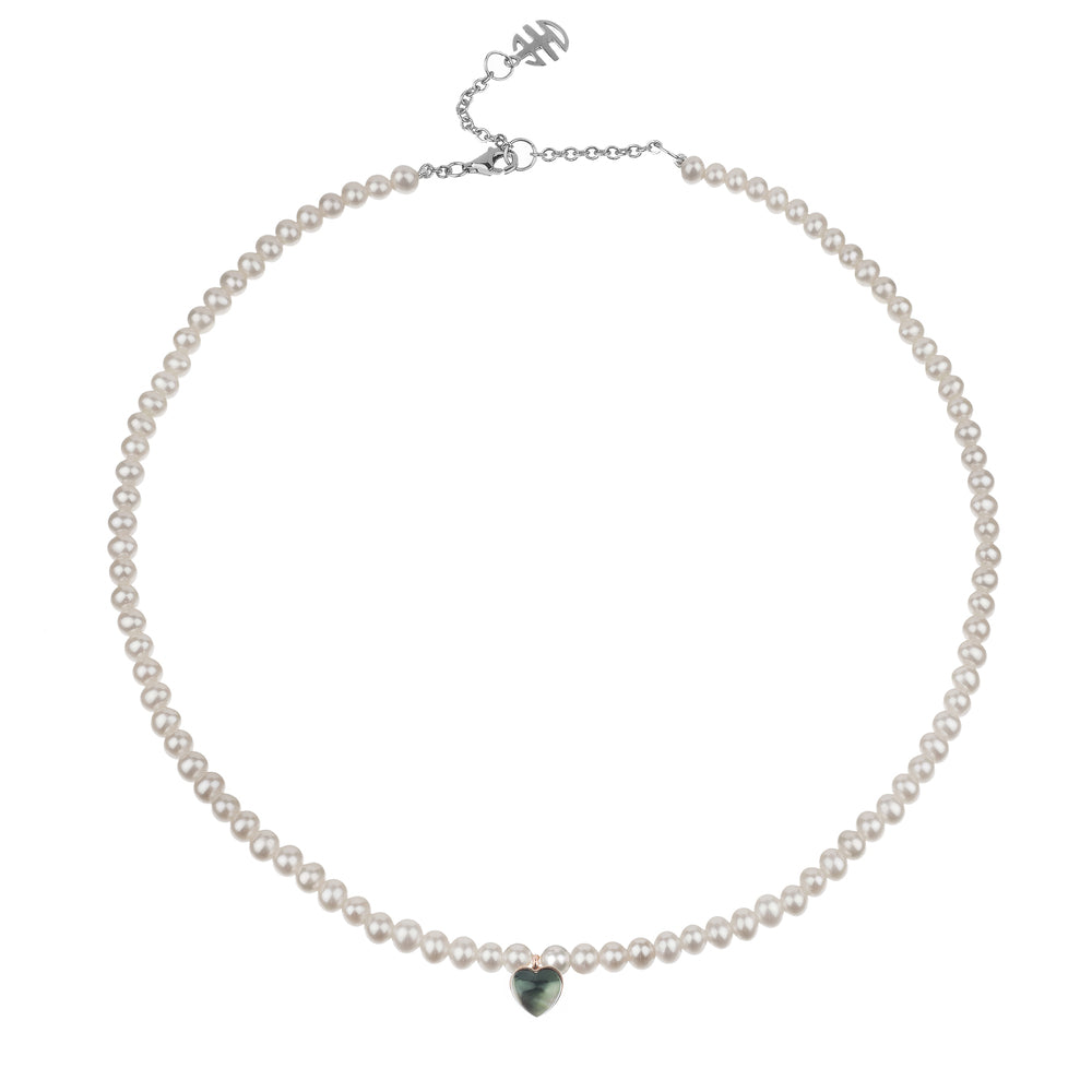 Collana Zabette Cuore nero in madreperla