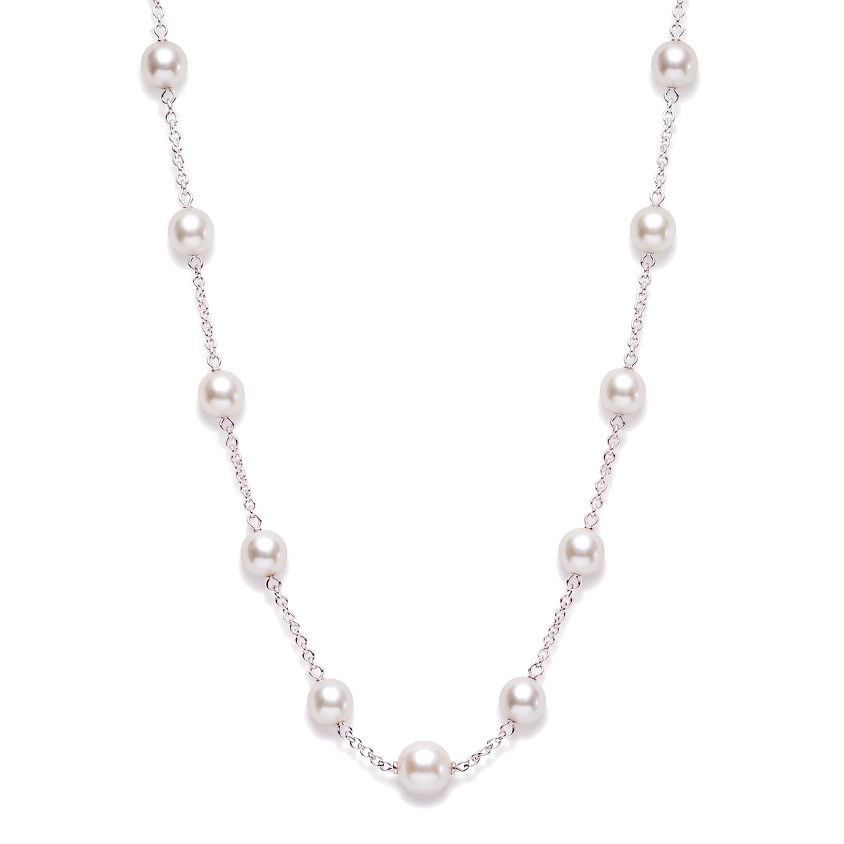 White pearl necklace in 925 silver 5.5-6 mm — MIMÍ Milano