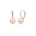 Pink pearl hook earrings