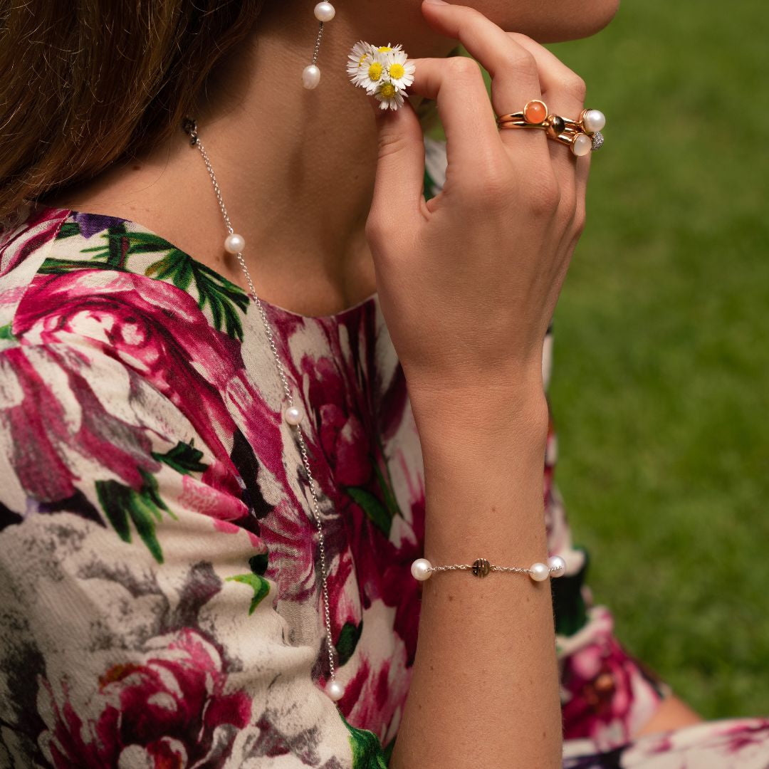 MIMI Bracciale Nagai con Perle e Oro Rosa