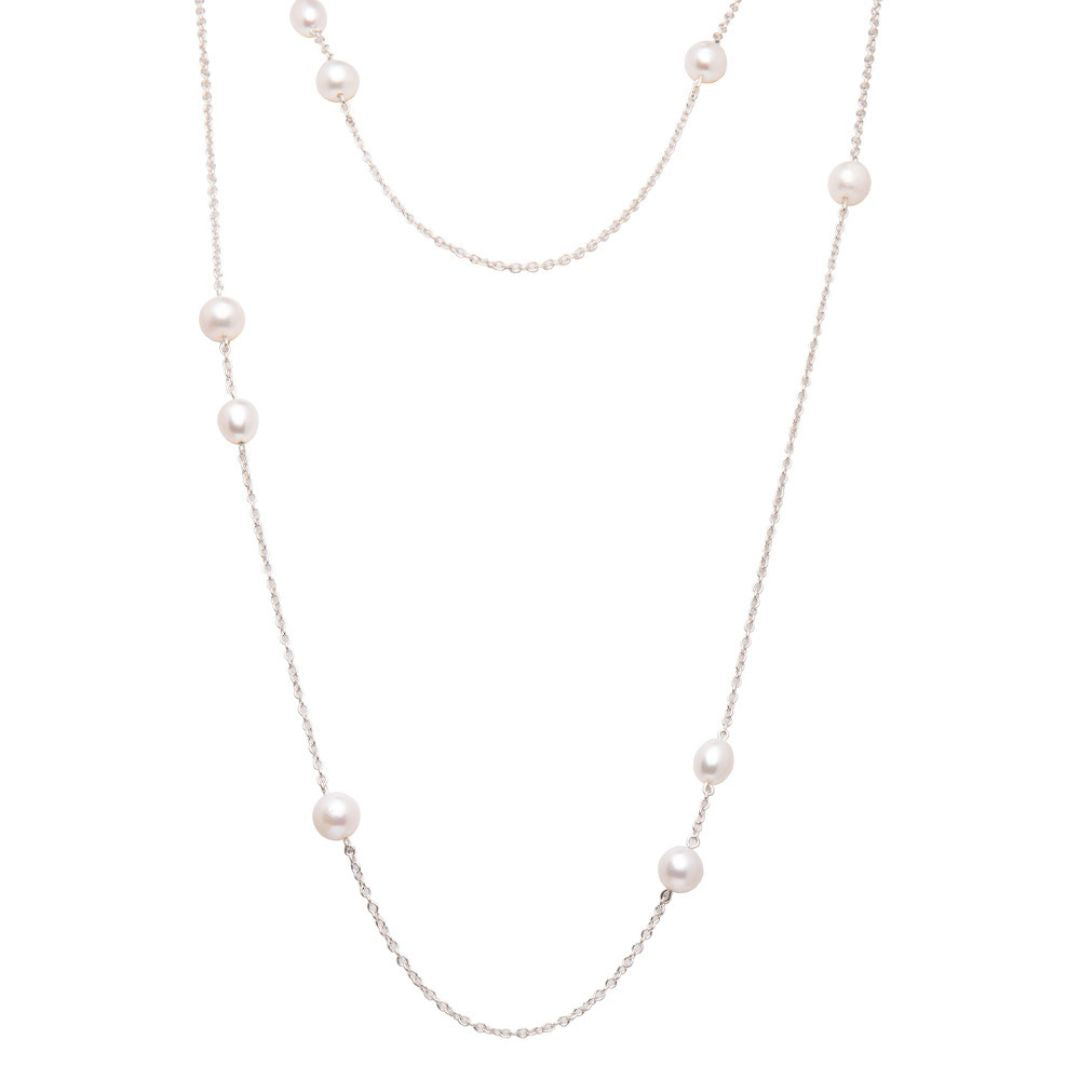 MIMI Collana Nagai perle alternate 140 cm Bianche