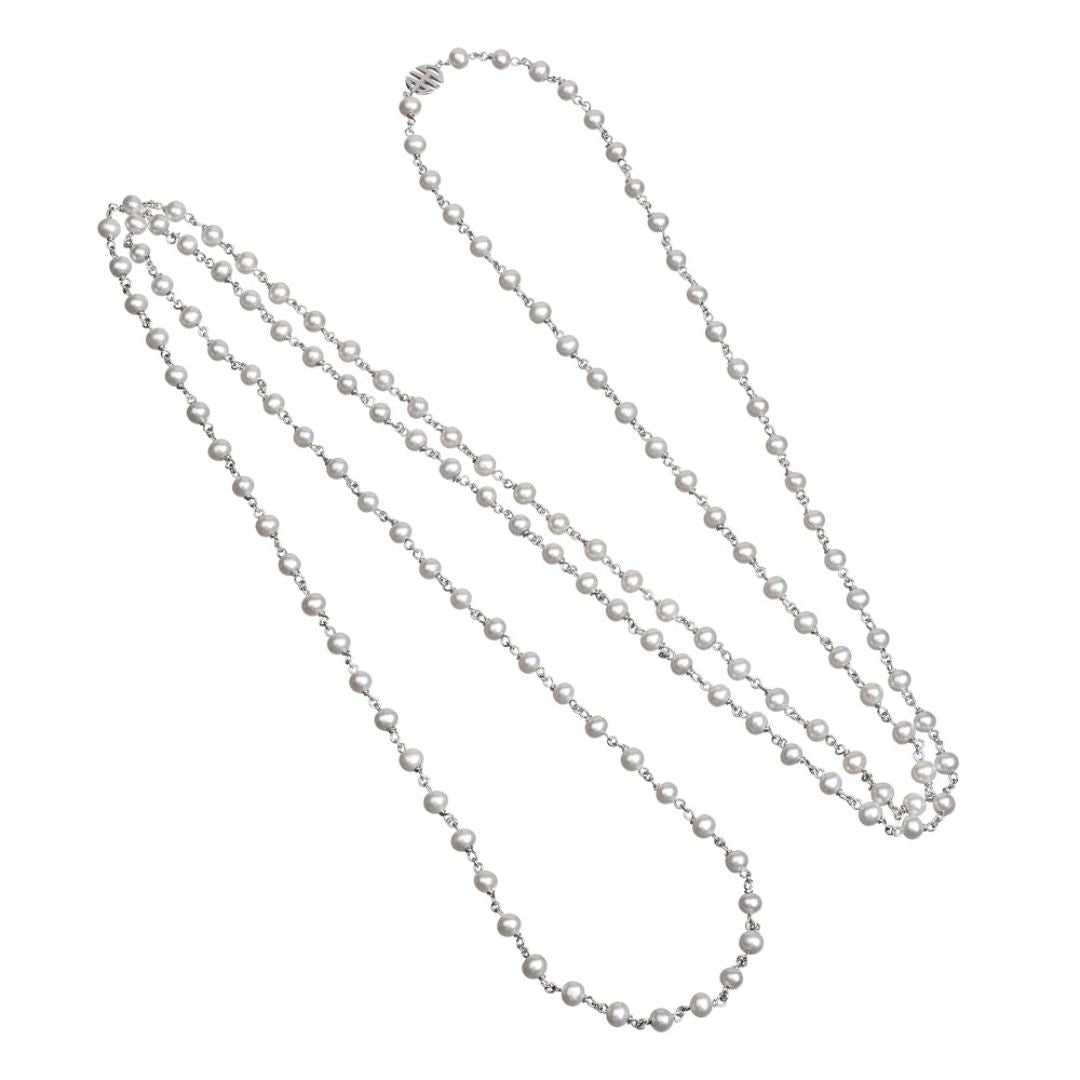 MIMI Collana Nagai perle bianche - 150 cm