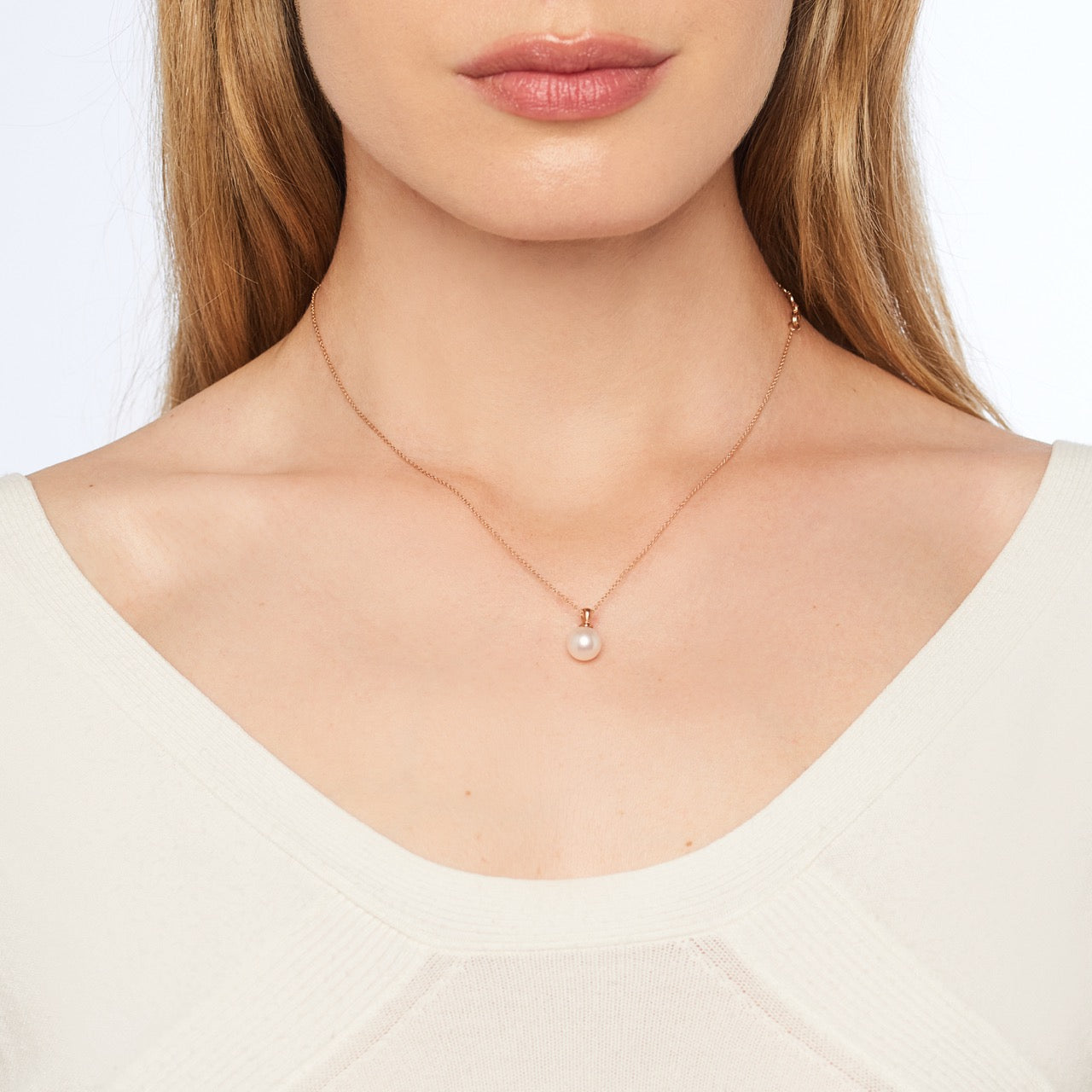 Pendente con perla bianca freshwater