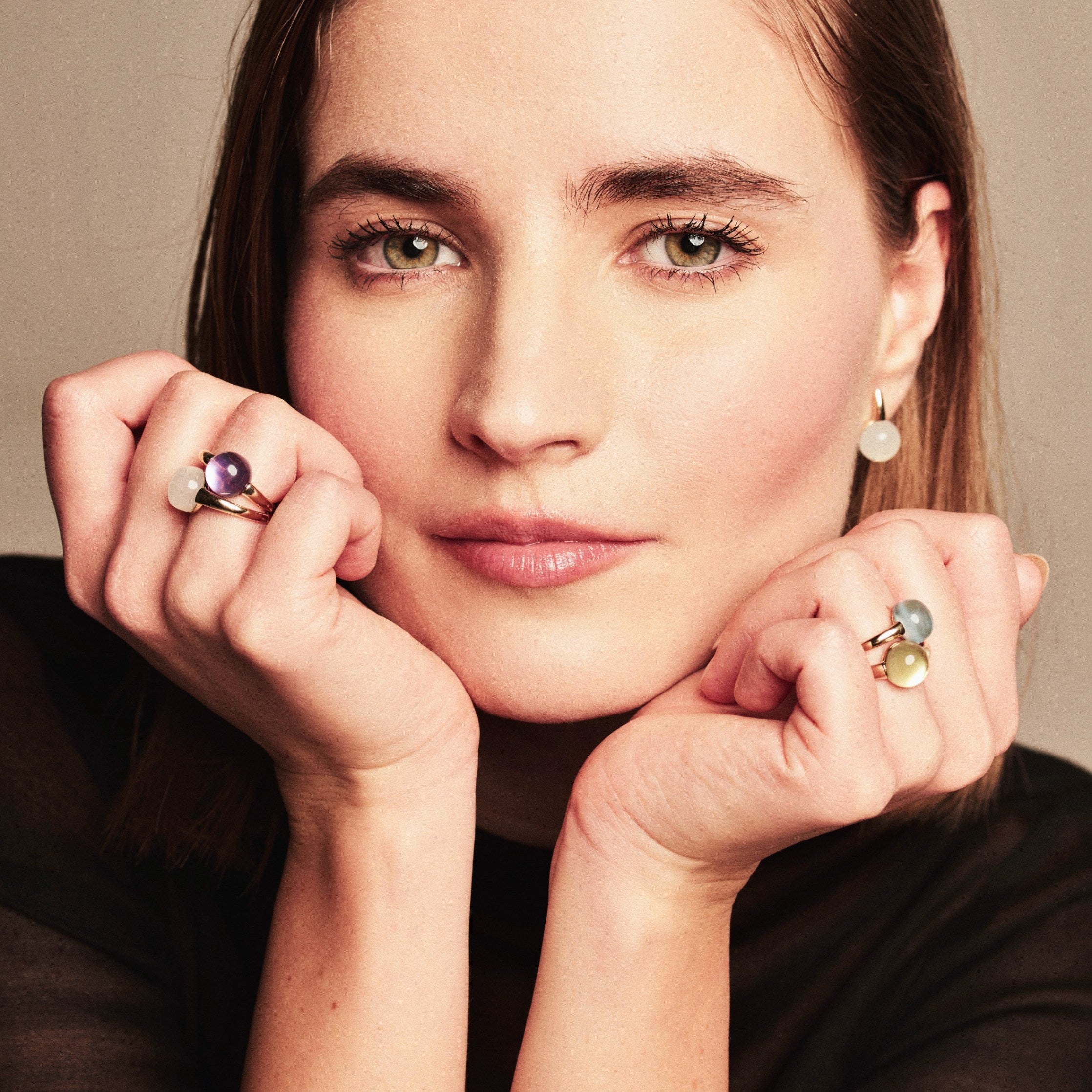 MIMI MILANO Anello Kalira Turchese di Sardegna e oro giallo champagne