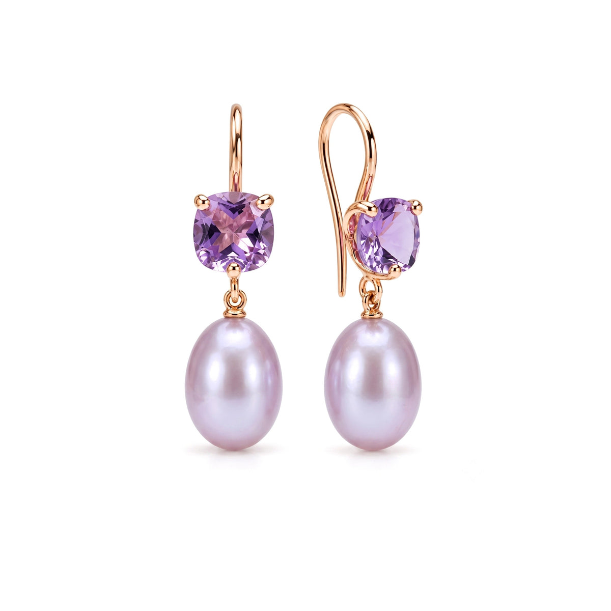 Shanti earrings with purple pearls and amethyst — MIMÍ Milano