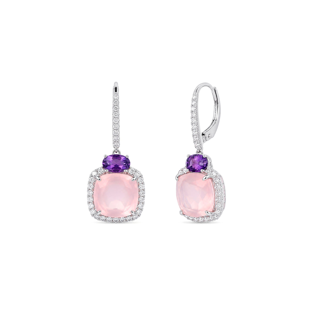 Shanti amethyst earrings (rose quartz) — MIMÍ Milano