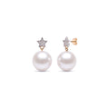 Short Star white pearl earrings