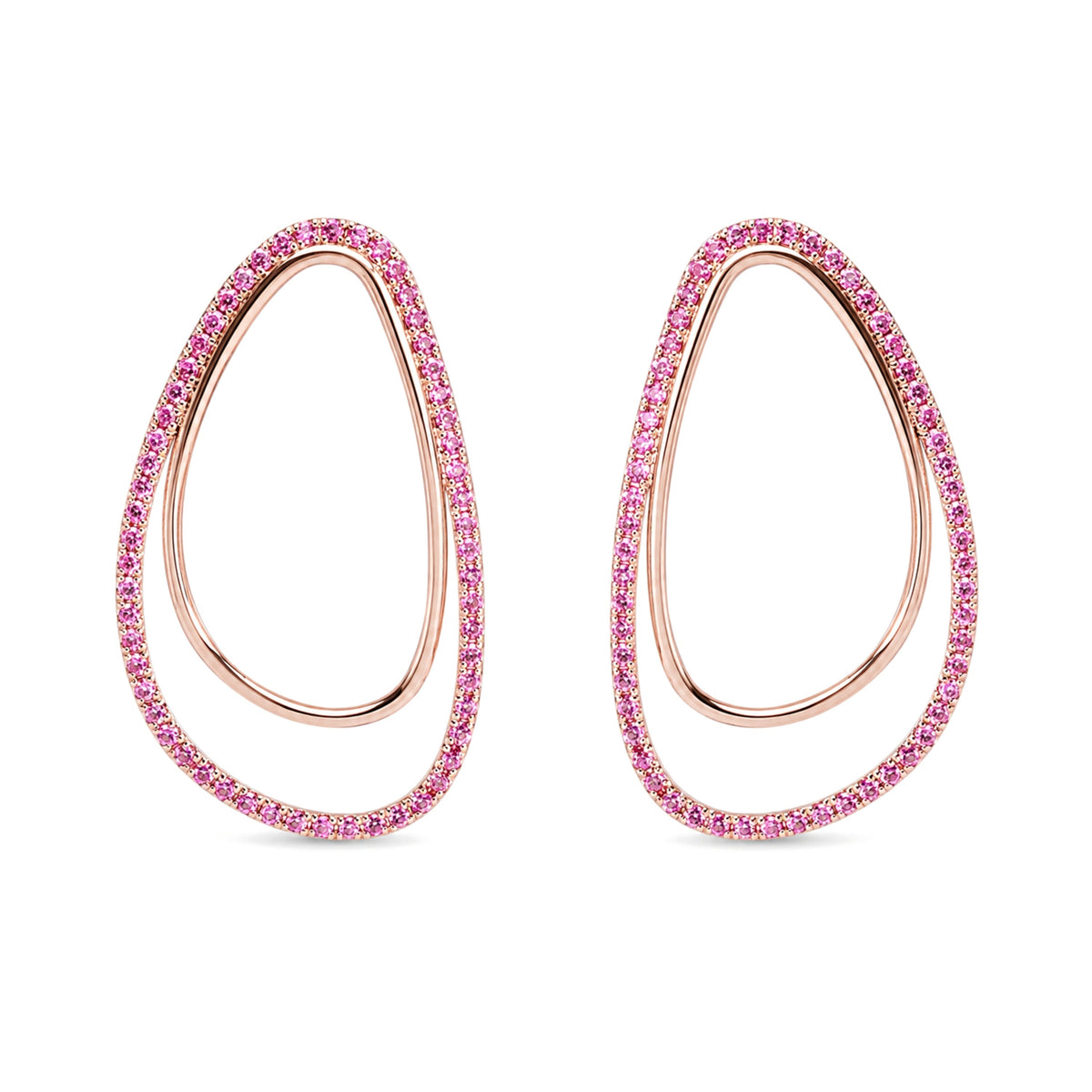 Vivienne pink sapphire earrings in rose gold — MIMÍ Milano