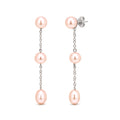 Short pink pearl earrings