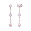 Short purple pearl earrings