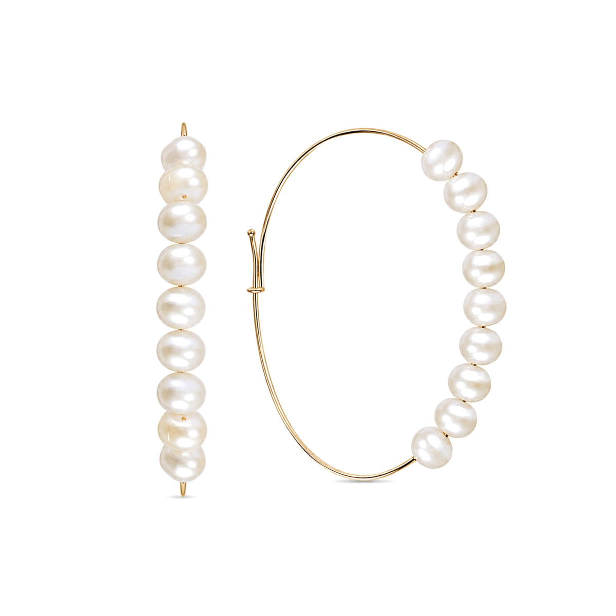 Orecchini Cerchio maxi perle bianche — MIMÍ Milano