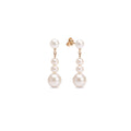 Short Drop Earrings white pearls