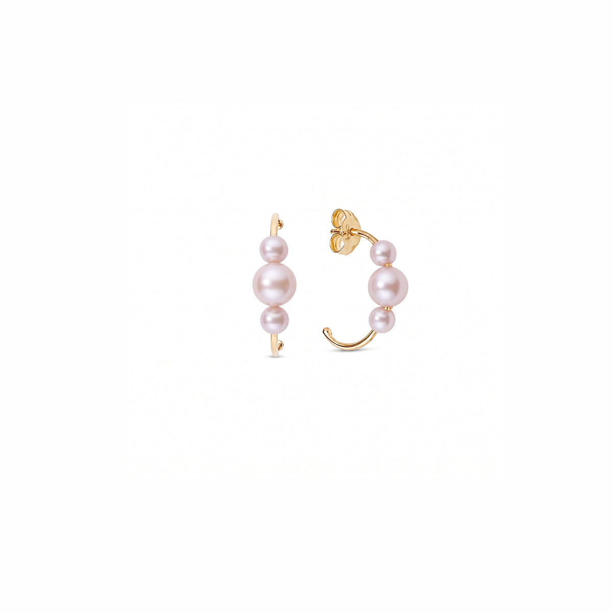 Orecchini a cerchio MIMÍ Milano in oro giallo 9k con 2 perle Freshwater viola 3,5-5,5 mm, cerchio 13 mm