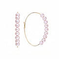 Purple pearl hoop earrings