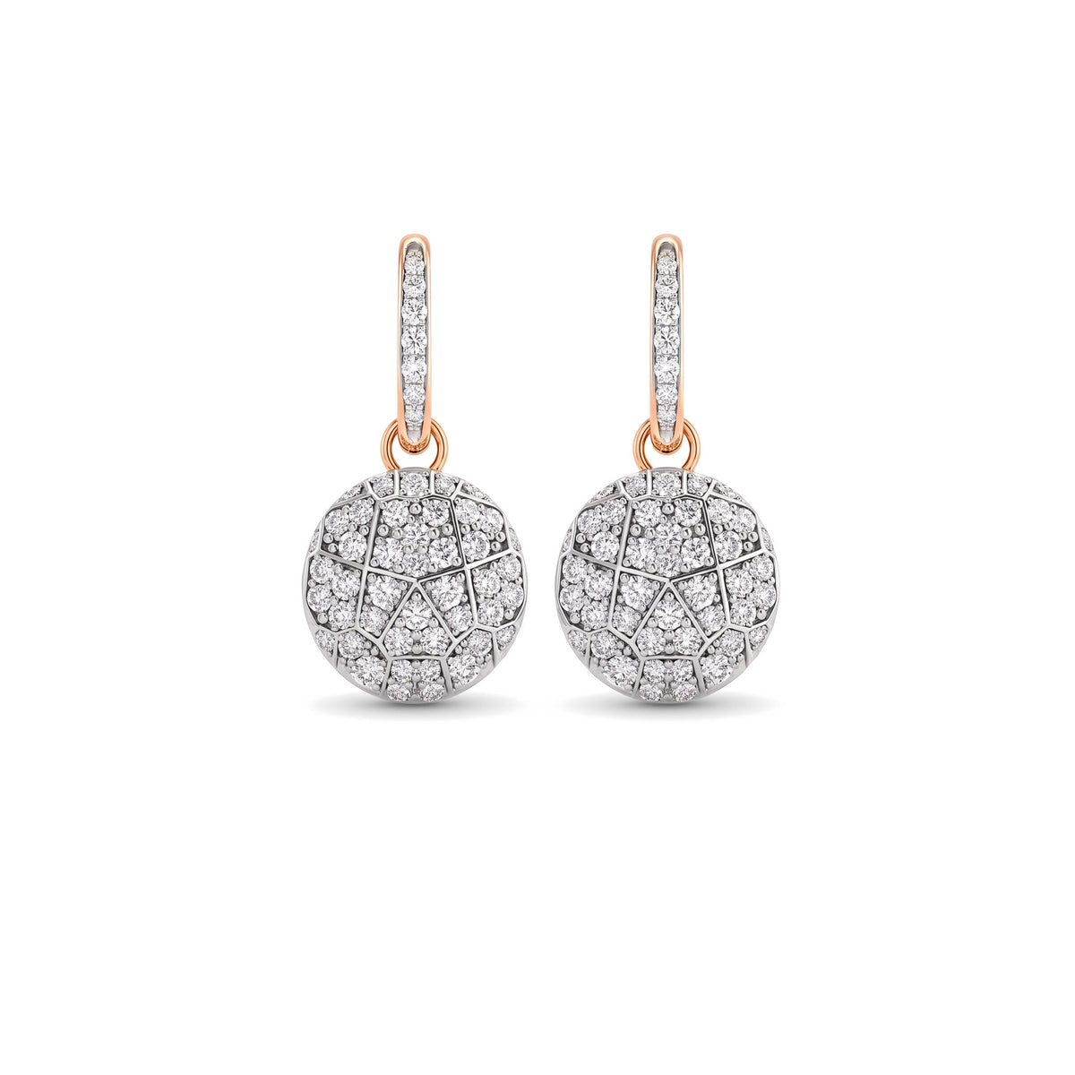 Milano earrings, white and yellow gold, 3 cm — MIMÍ Milano