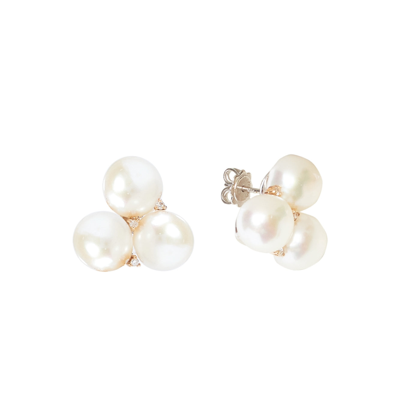 MIMI Orecchini Blanche in argento e oro con perle barocche bianche e diamanti