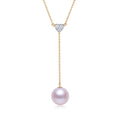 Y pendant with heart and purple pearl