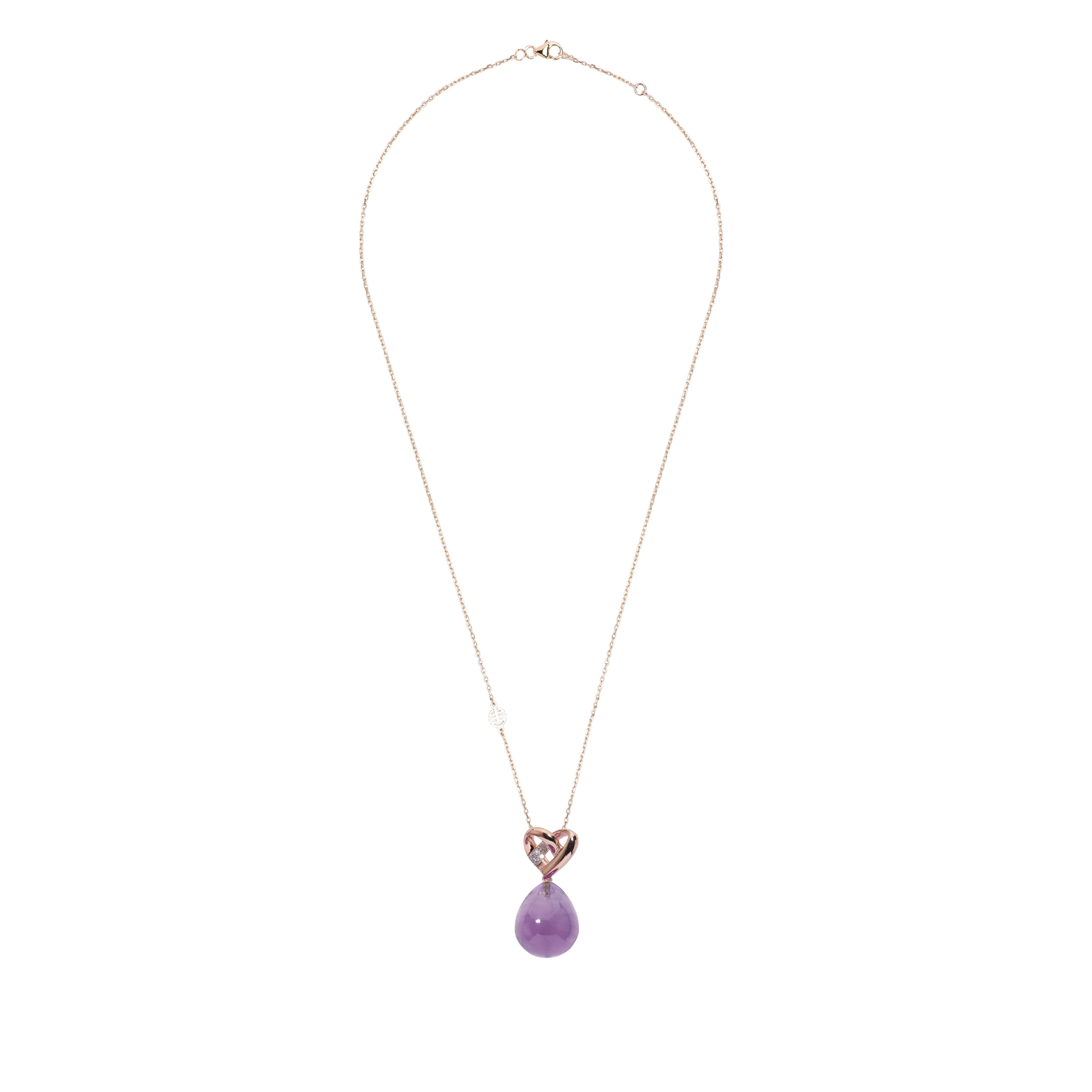 MIMI MILANO Pendente Love Knot con ametista e diamanti
