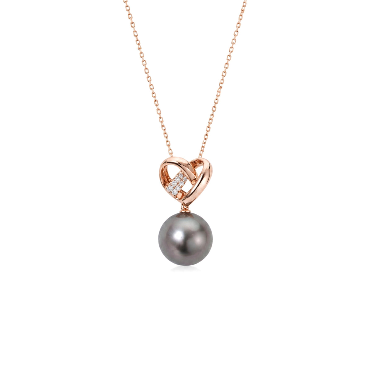 Pendente Love Knot perla Tahiti nera — MIMÍ Milano