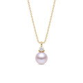 Purple pearl pendant with diamond