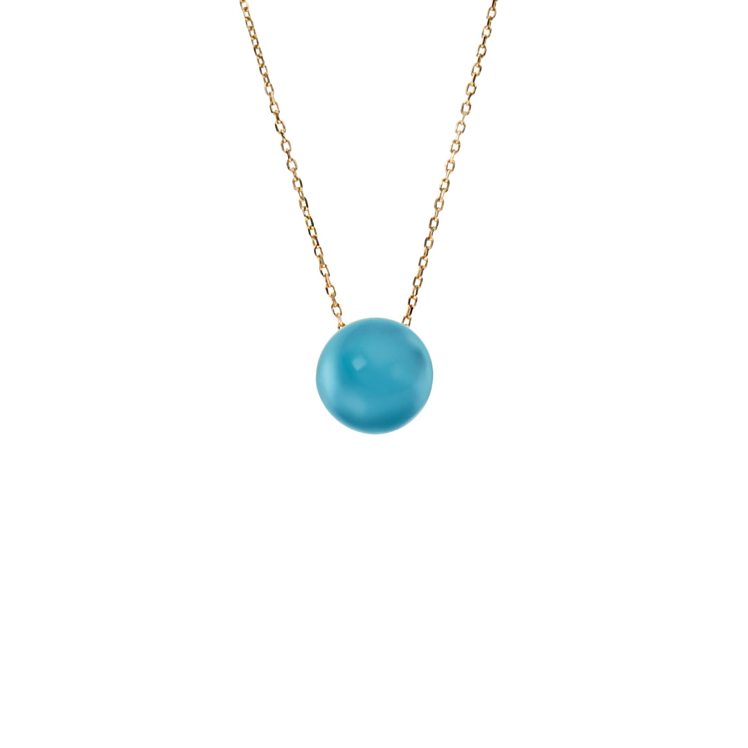 MIMI Pendente Big Bang in Oro e Agata Azzurra